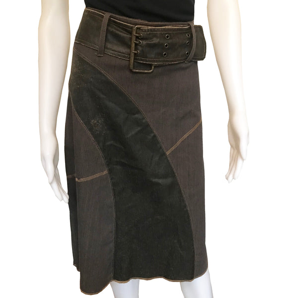 Vintage 1990s Denim Patchwork Skirt