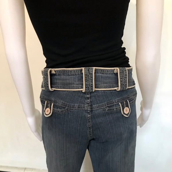 Vintage 1990s Z. Cavaricci Piping Trimmed Flare Jeans