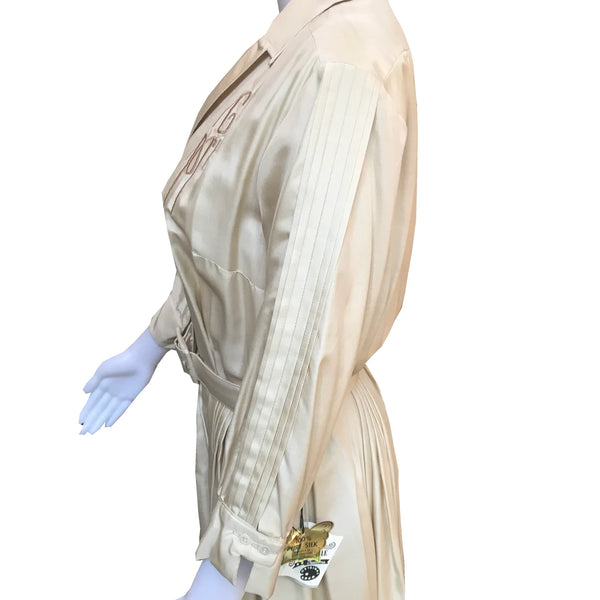 Rare Vintage 1950s Brielle Monogrammed Silk Dress
