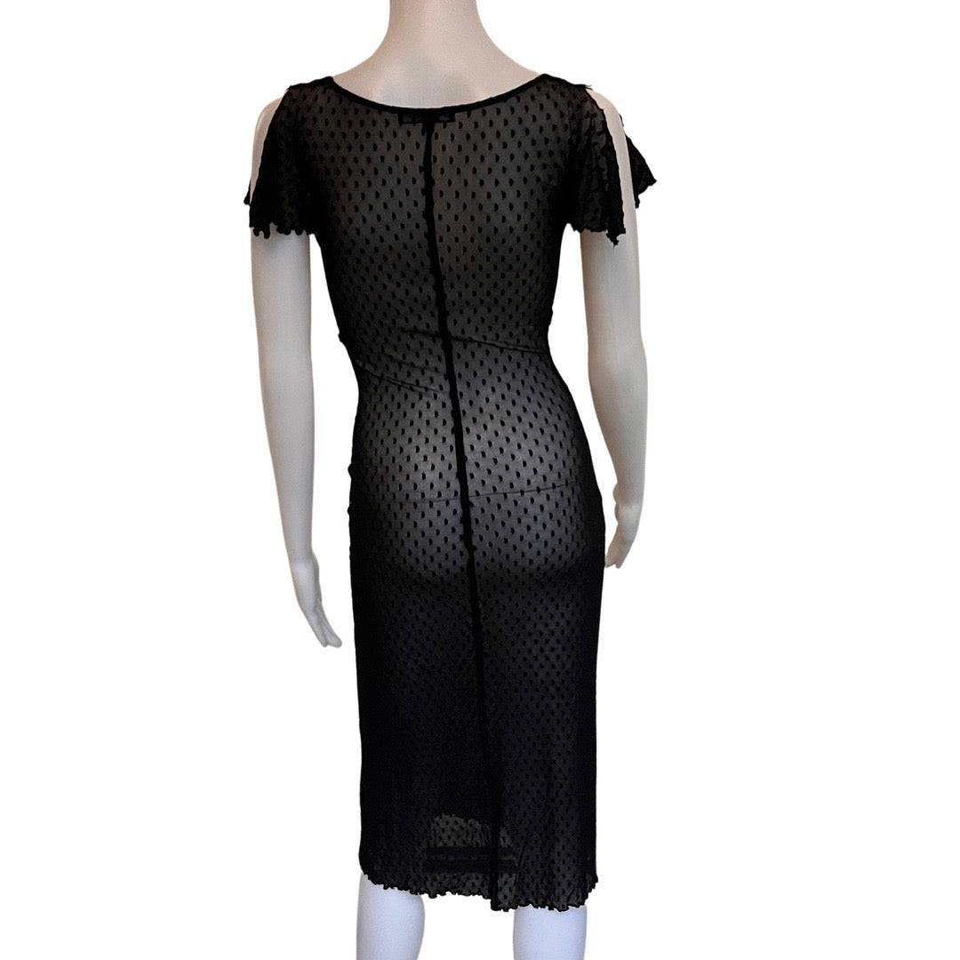 Vintage 1990s Sheer Black Betsey Johnson Dress