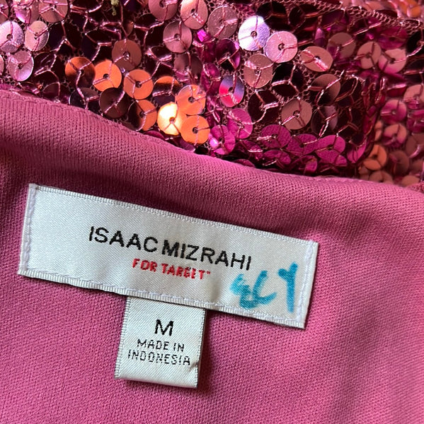 Rare Vintage Y2K Isaac Mizrahi Pink Sequin Dress