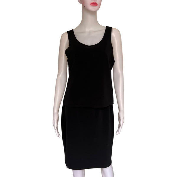 Vintage 1960s Black Knit 2-Piece Skirt Suit