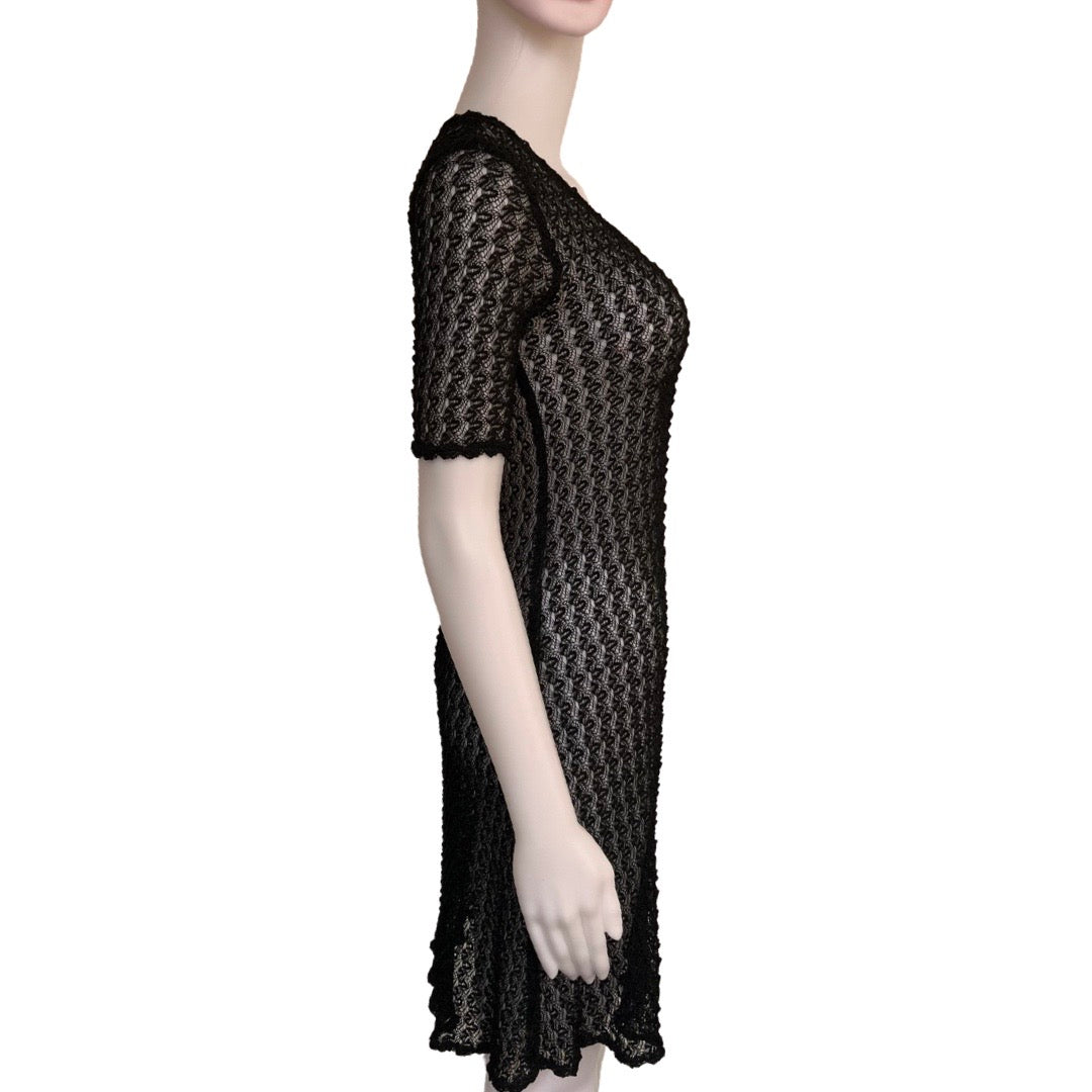 Vintage 1990s Betsey Johnson Sheer Crochet Dress