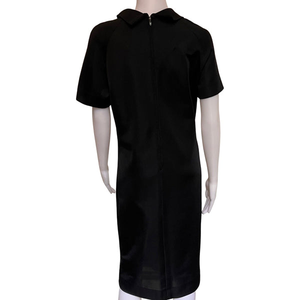 Vintage 1960s Domani Knits Black Cowl Neck Dress