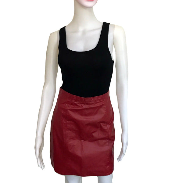 Vintage 1980s Red Leather Mini Skirt – Shop Stylaphile Vintage