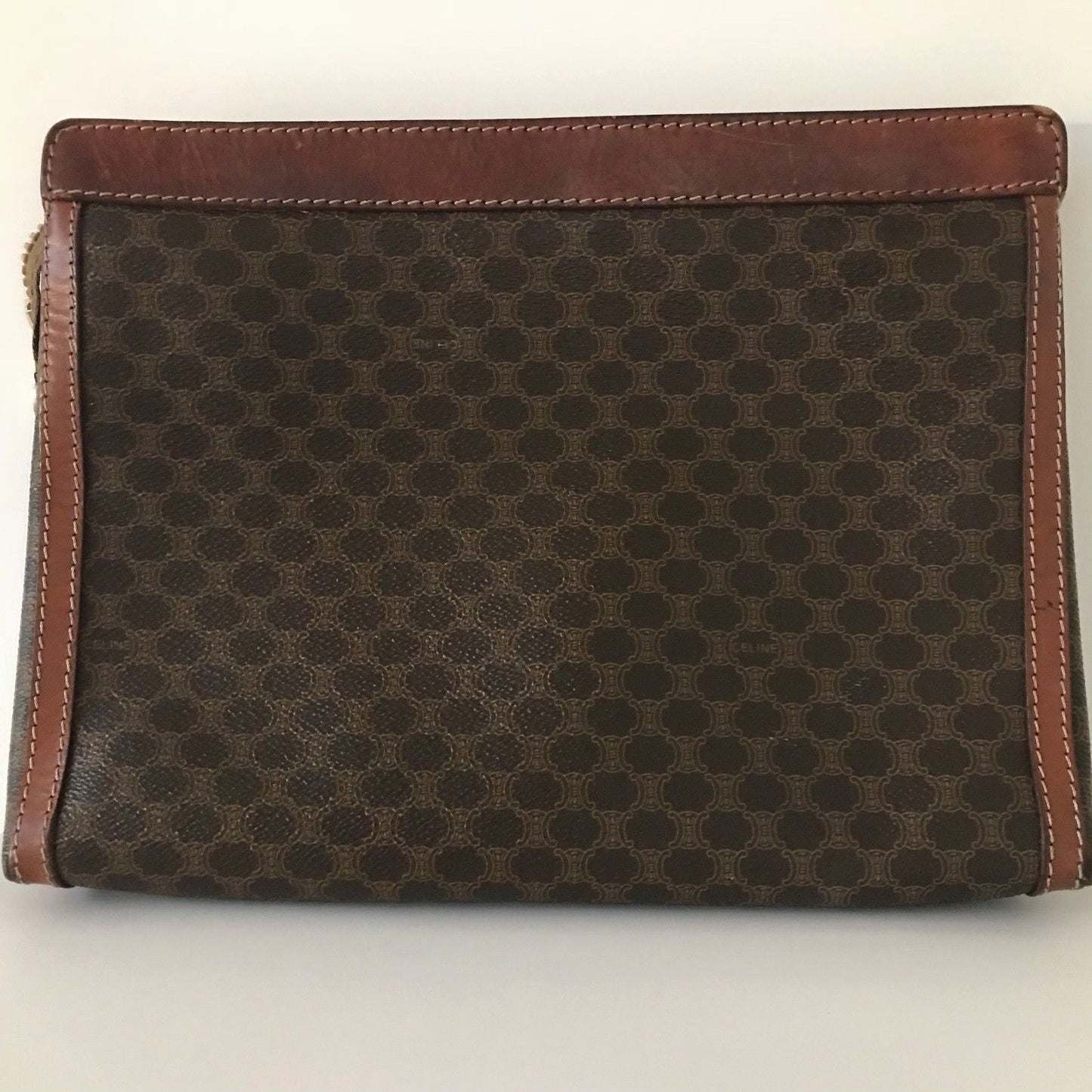 Vintage 1970s Celine PVC Brown Leather Bag