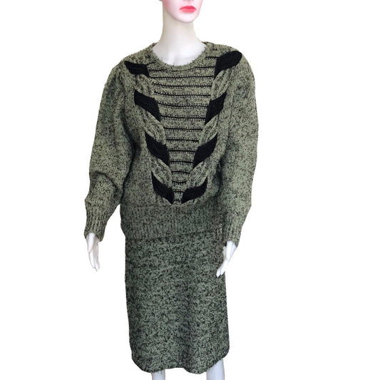 Vintage 1980s Oversized Sweater & Skirt Set