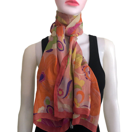Vintage 1990s Moschino Floral Silk Scarf