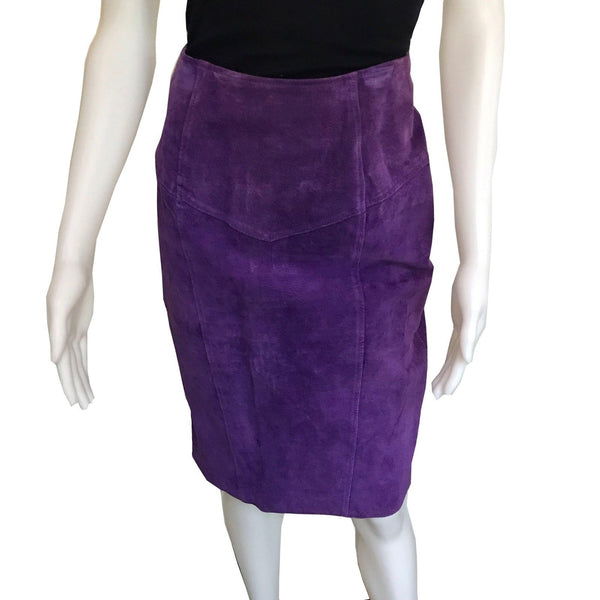 Vintage 1980s Purple Suede Skirt