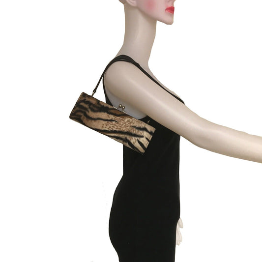 Vintage 1950s Tiger-Striped Convertible Clutch Bag