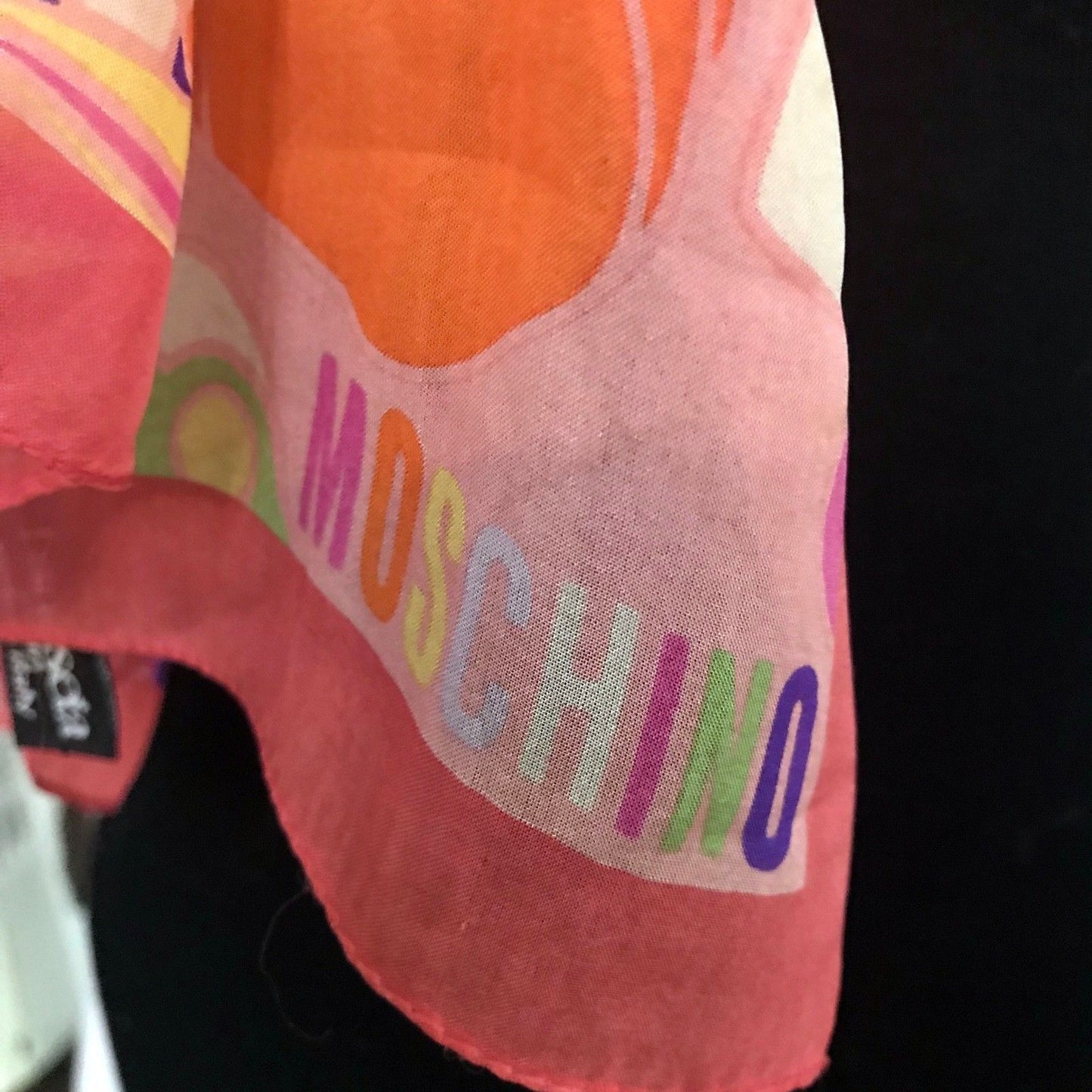 Vintage 1990s Moschino Floral Silk Scarf