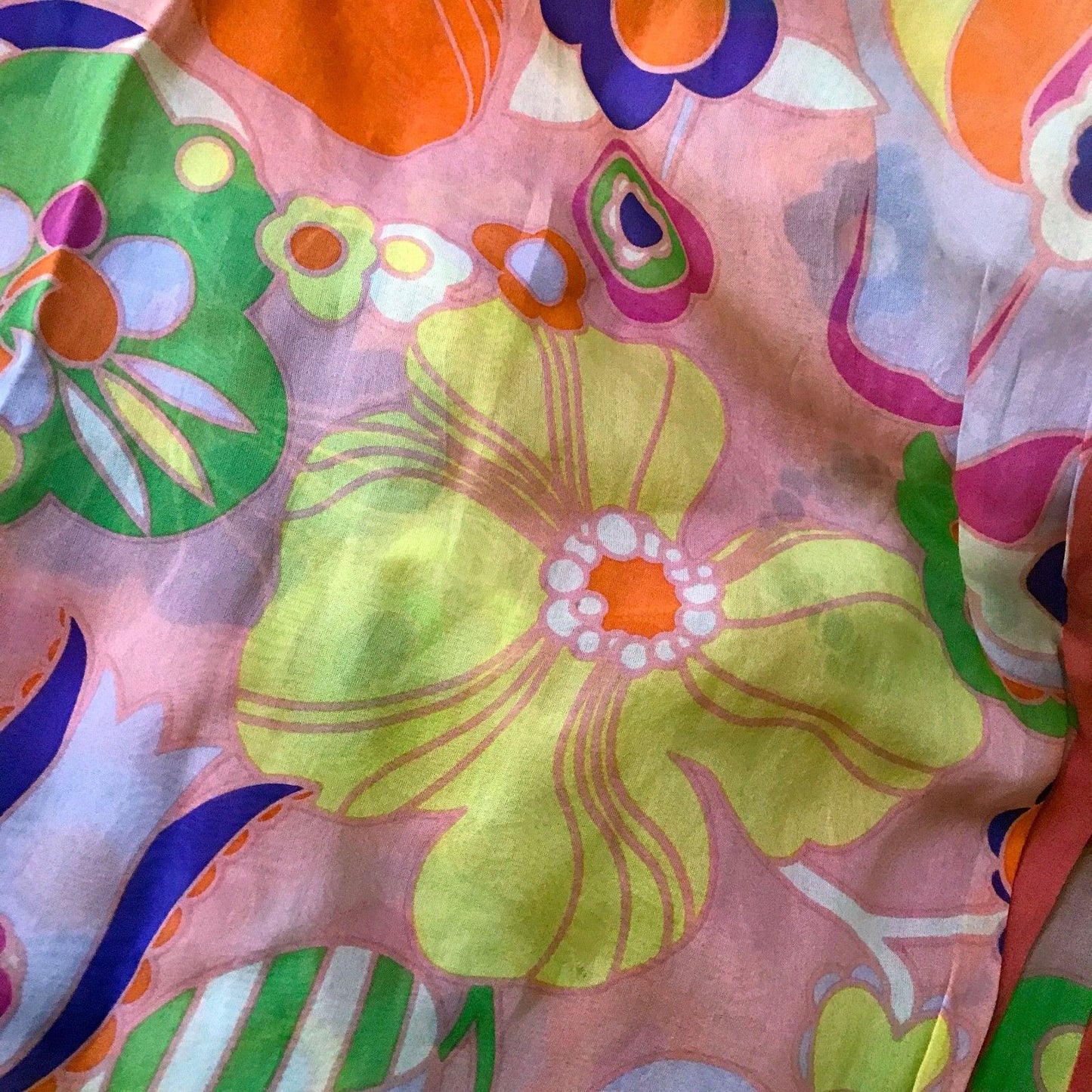 Vintage 1990s Moschino Floral Silk Scarf