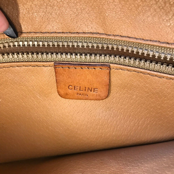 Vintage 1970s Celine PVC Brown Leather Bag
