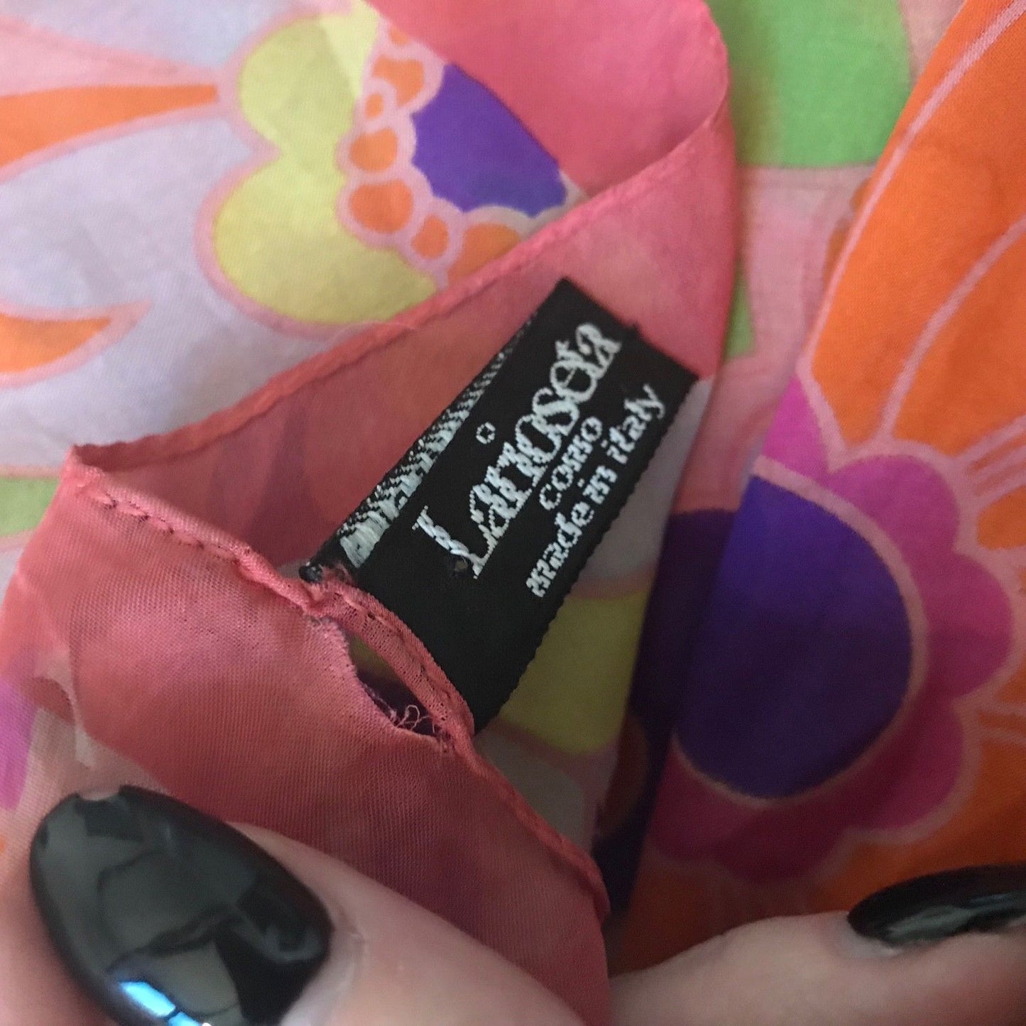 Vintage 1990s Moschino Floral Silk Scarf