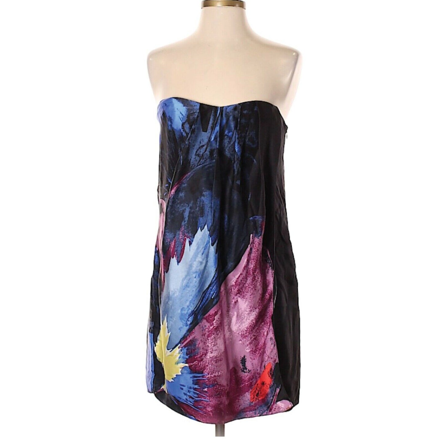 Tibi Strapless Silk Dress