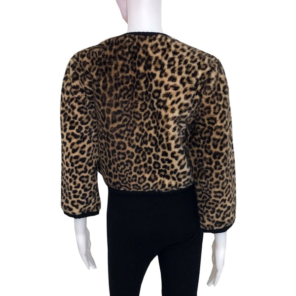Vintage 1950s Leopard Print Cropped Jacket