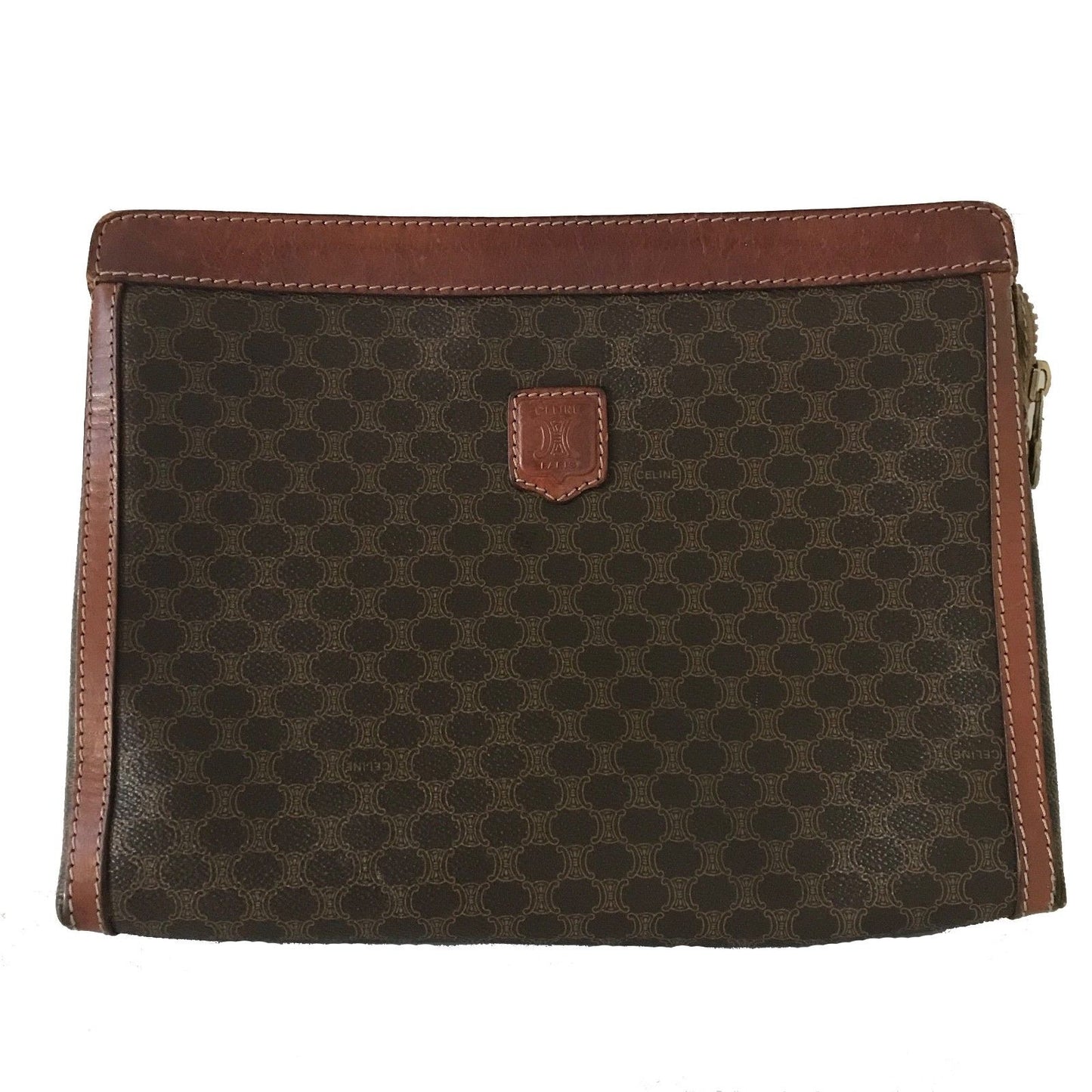 Vintage 1970s Celine PVC Brown Leather Bag